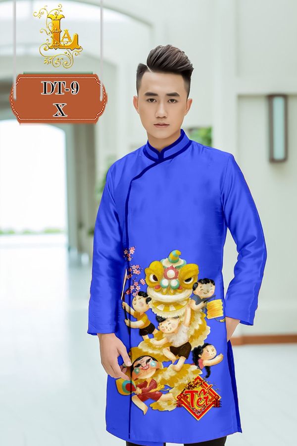 Vải Áo Dài Nam Hình Con Lân AD DT9 6